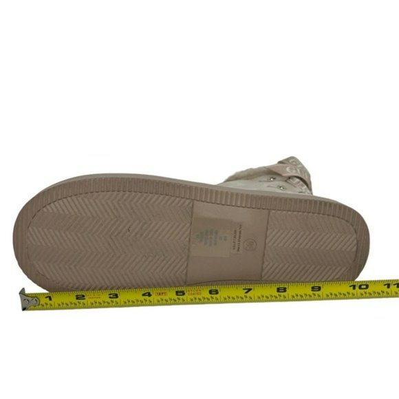 Guess Allyse Sand Logo Bow Suede Faux Fur Mid Calf Winter Boots Size 9M - Picture 10 of 16